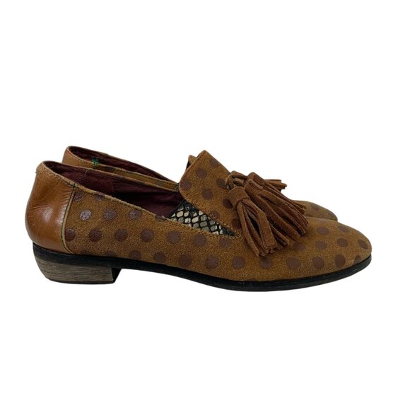 L’Artiste by Spring Step Klasik Loafer in Camel Suede Polka Dots Size 8 - Picture 1 of 9